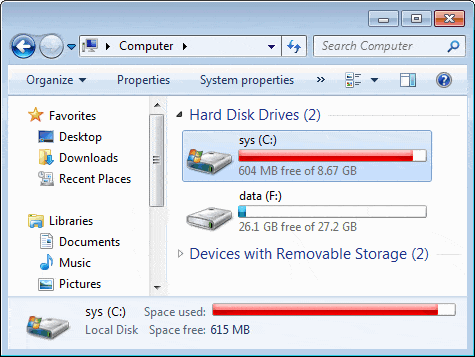 Image result for low disk space
